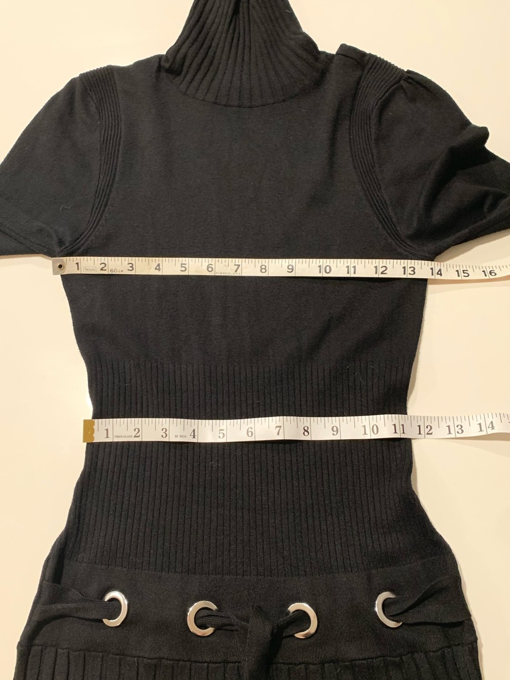 VENUS Black Turtleneck Long Sleeve Knit Dress Drop Waist, VTG Y2K Coquette, S - Picture 6 of 13